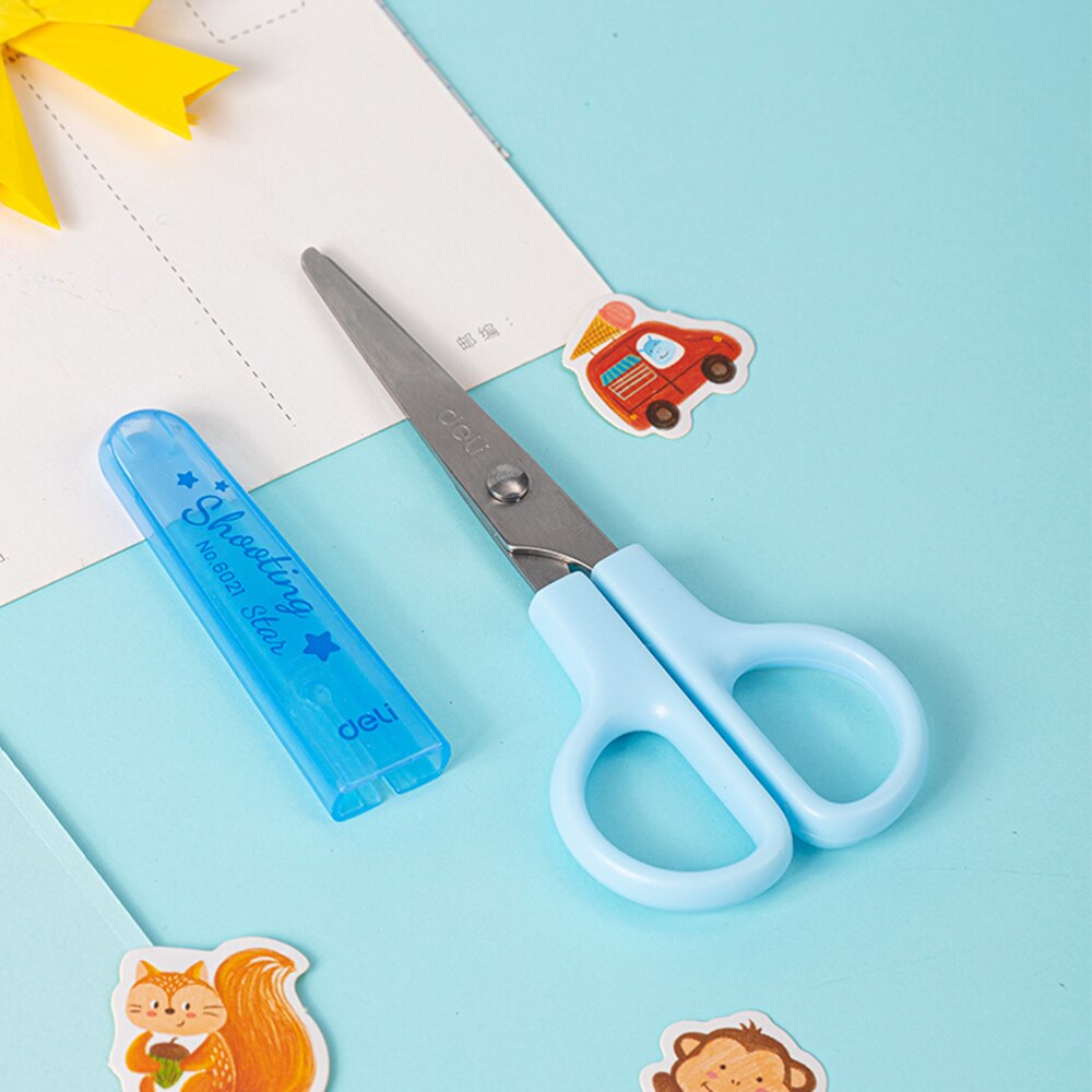 Deli 6021 student scissors for students and children's art and art scissors safety manual DIY tools
