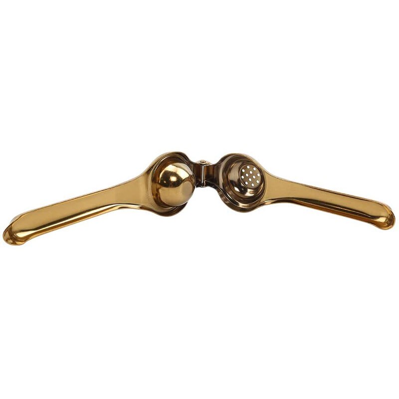 Manual Lemon Juicer Stainless Steel Juicer Press Citrus Handle Lime Squeezer Tool, Gold