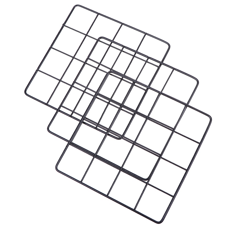 1pcs 20/35/50cm Style Metal Grid Photo Frame Wall Art Display Mesh Storage Shelf Organizer Rack Holder Home Decoration