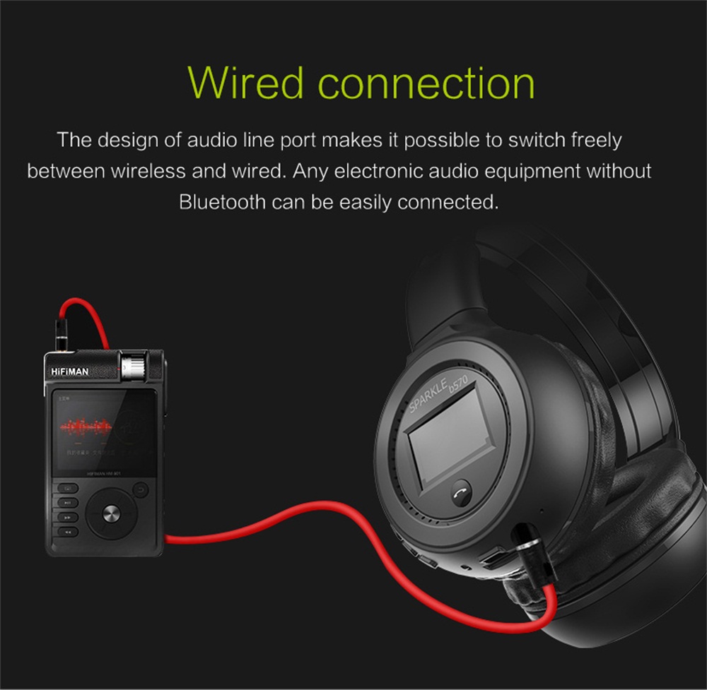 ZEALOT B570 Stereo Bluetooth Wireless Headphone With Mic Handsfree Headset with fm radio for iPhone Samsung Support TF Card