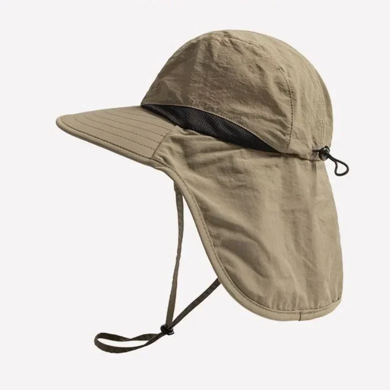 Gorras panamá Unisex de ala ancha de verano, impermeables y de secado rápido, visera para exteriores, sombreros de cubo, sombrero de sol transpirable de malla con solapa para el cuello
