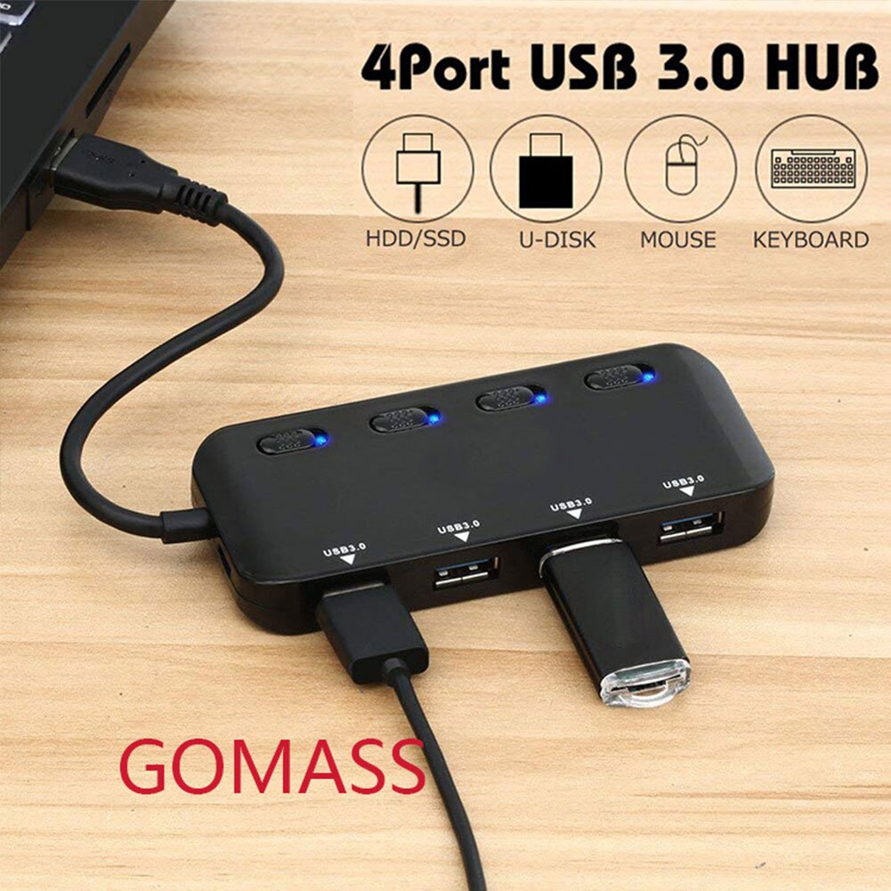 Splitter 4 Port Micro Usb Hub Hoge Snelheid Tablet Laptop Computer Notebook