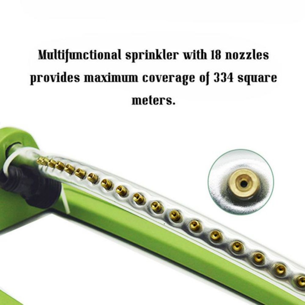 18-Hole Garden Sprinkler Automatic Swing Irrigation Sprinkler Swing Sprinkler Brass Nozzle Garden Lawn Watering Regadera Plantas
