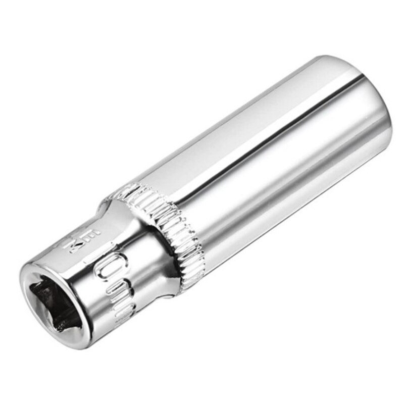 11Pc 1/4 Socket Set Adapter Long Sockets 4-14mm Deep Socket Tool Heads Torque Spanner Ratchet Socket Wrench