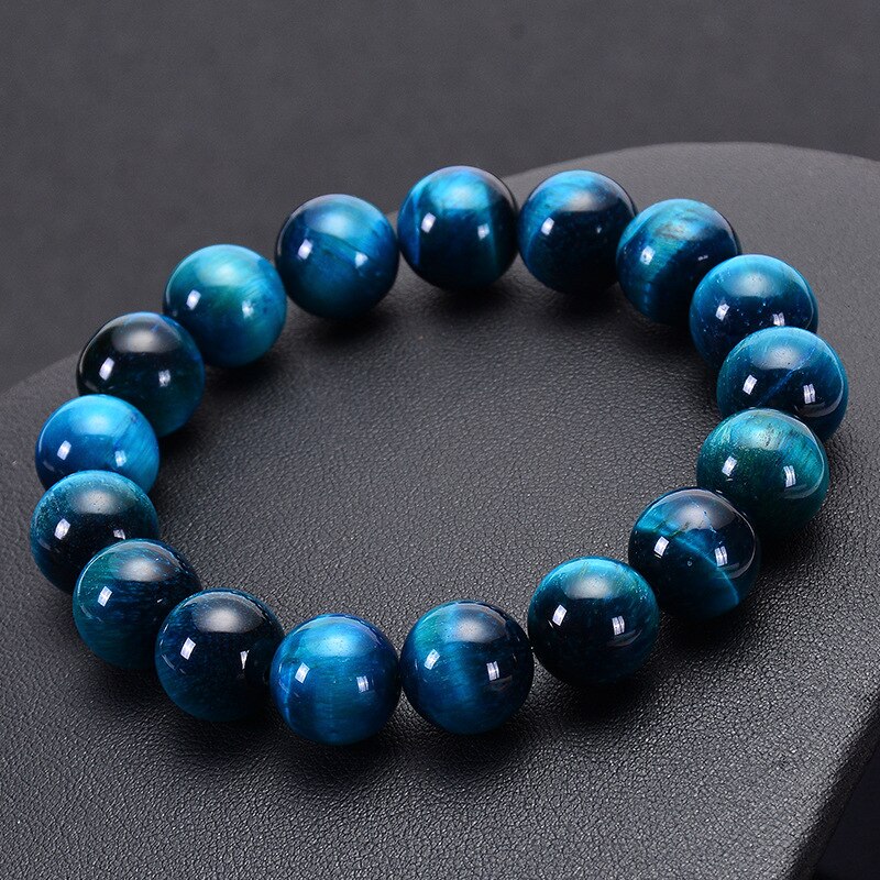 Minimalistische 6 Mm 8 Mm 10 Mm Lake Blue Tijger Ogen Kralen Armband Mannen Natuursteen Braslet Voor Man Handgemaakte casual Sieraden Pulseras