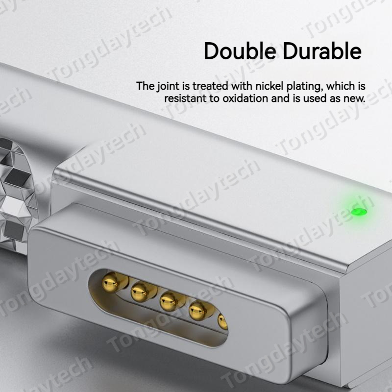 Adaptador de carga rápida USB tipo C PD magnético de aleación de 140W para Magsafe 3 2 1 MacBook Air Pro indicador Led convertidor de enchufe magnético