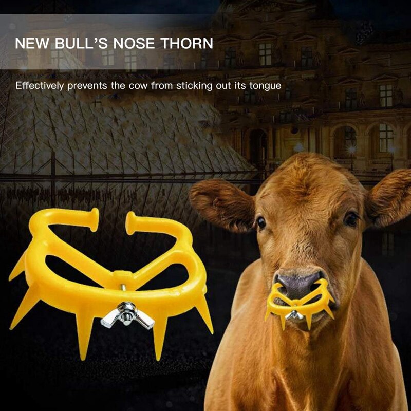 Cow Nose Ring Farm Livestock Animal Weaner Red Plastic Weaning Tool for Calf Cattle Prevent Sucking
