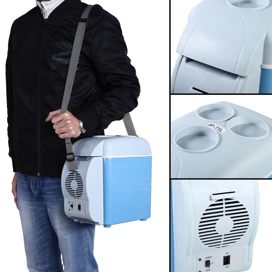 7.5l resekylskåp ultra tyst lågljud bil mini 12v kylskåp frys kyla värmebox kyl fiske camping