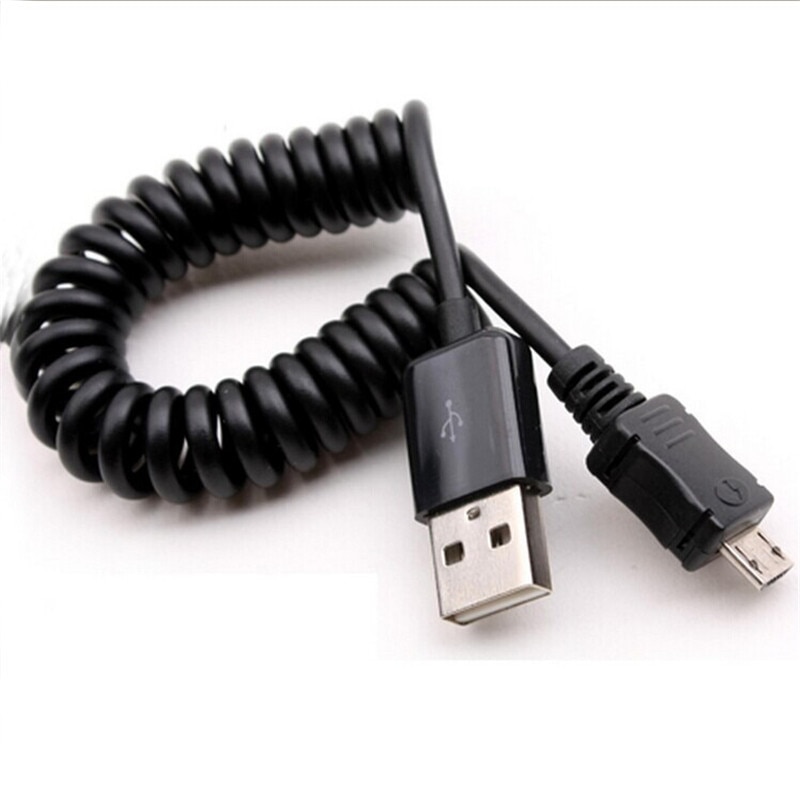 USB 2.0 naar Micro USB Spring Data Kabel Spiraal Opgerolde 5 Pin Adapter Digitale USB Data Opladen Kabels Connector USB charger Cable
