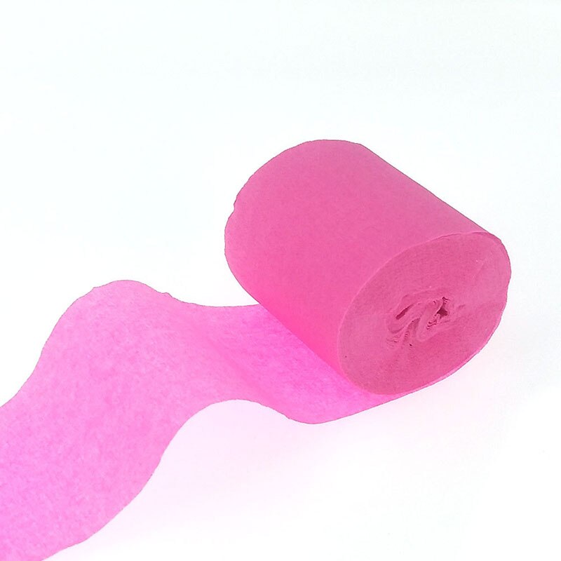 4.5cm*10m Crepe Paper Streamers Paper Garland Backdrops For Wedding Birthday Baby Shower Party DIY Decoration Pinata Material: Dark pink