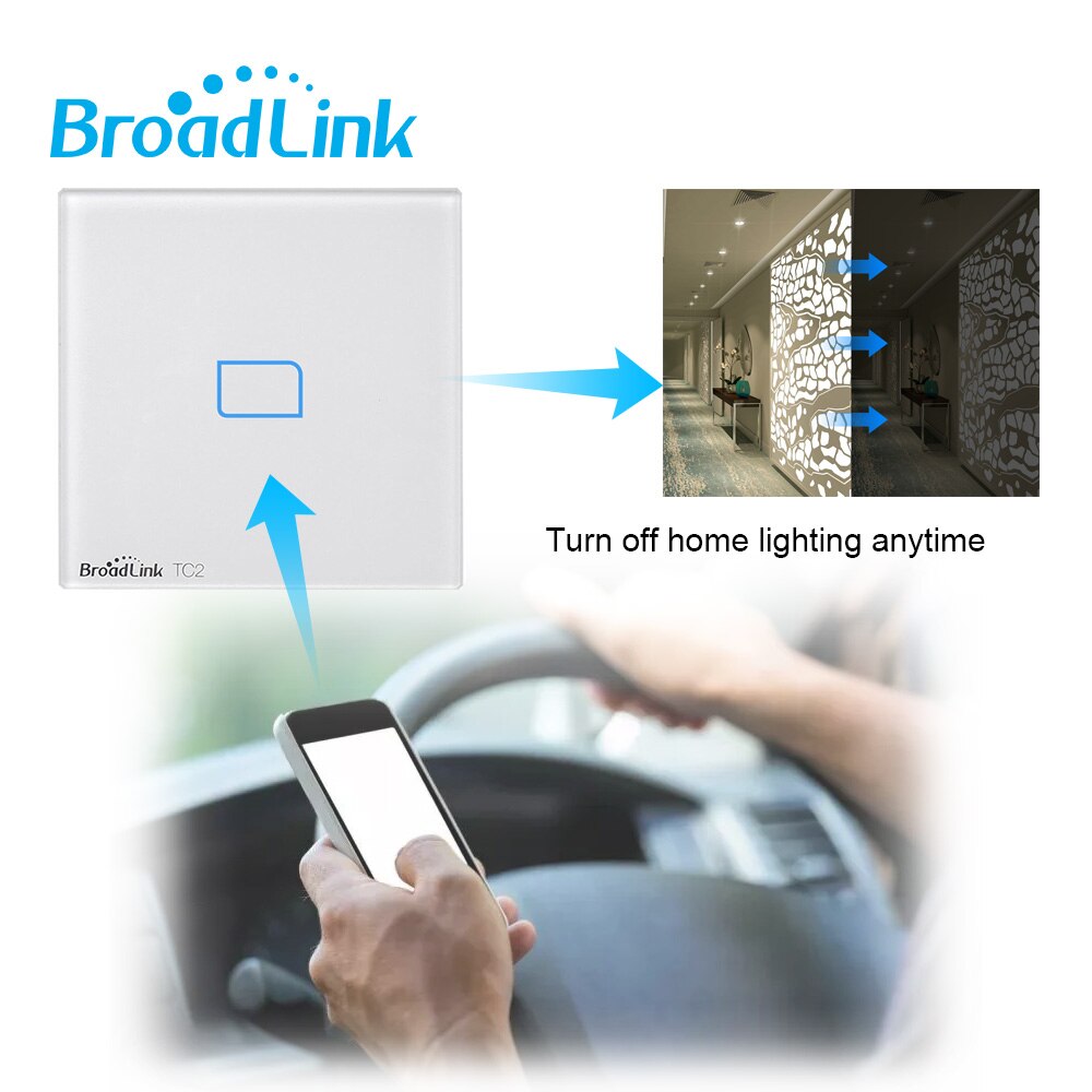 Broadlink TC2 1/2/3 Gang-UK Standard Light Switch Modern White Touch Panel Wifi Wireless Smart Control Via RM4 Pro