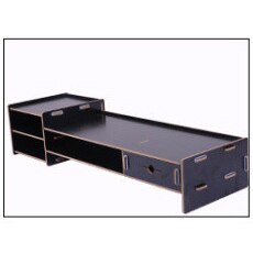 A, Monitor stand Monitor lift Desktop organizer Care neck Work space organizer Keyboard shelf with drawer: black