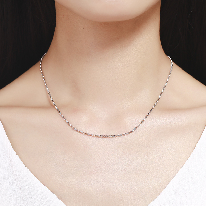 Colliers en argent Sterling 925 pour femmes et filles, chaîne à maillons, 45cm, 18 pouces, bijoux italiens