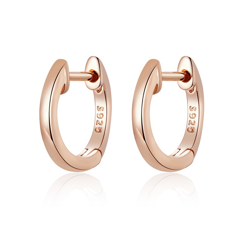 WOSTU Authentic 925 Sterling Silver 6 Color Small Circle Hoop Earrings For Women Wedding Noble Jewelry FIE498: FIE808-C