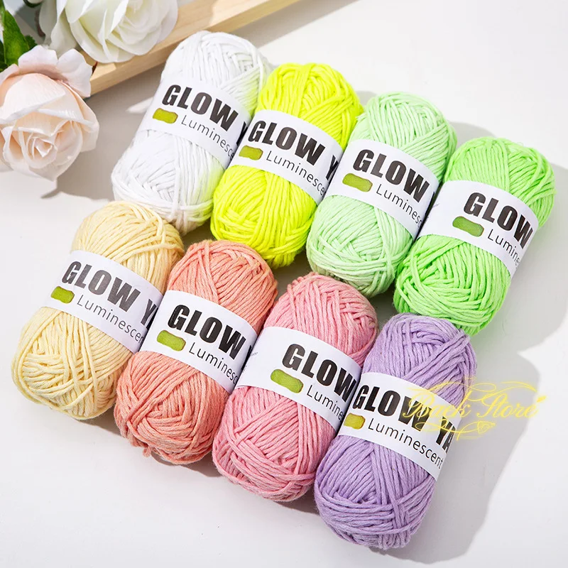 Luminous Thread Fluorescent Thread Emitting Light Hand Woven Crochet Hooks DIY Doll Accessories Handicrafts Spot