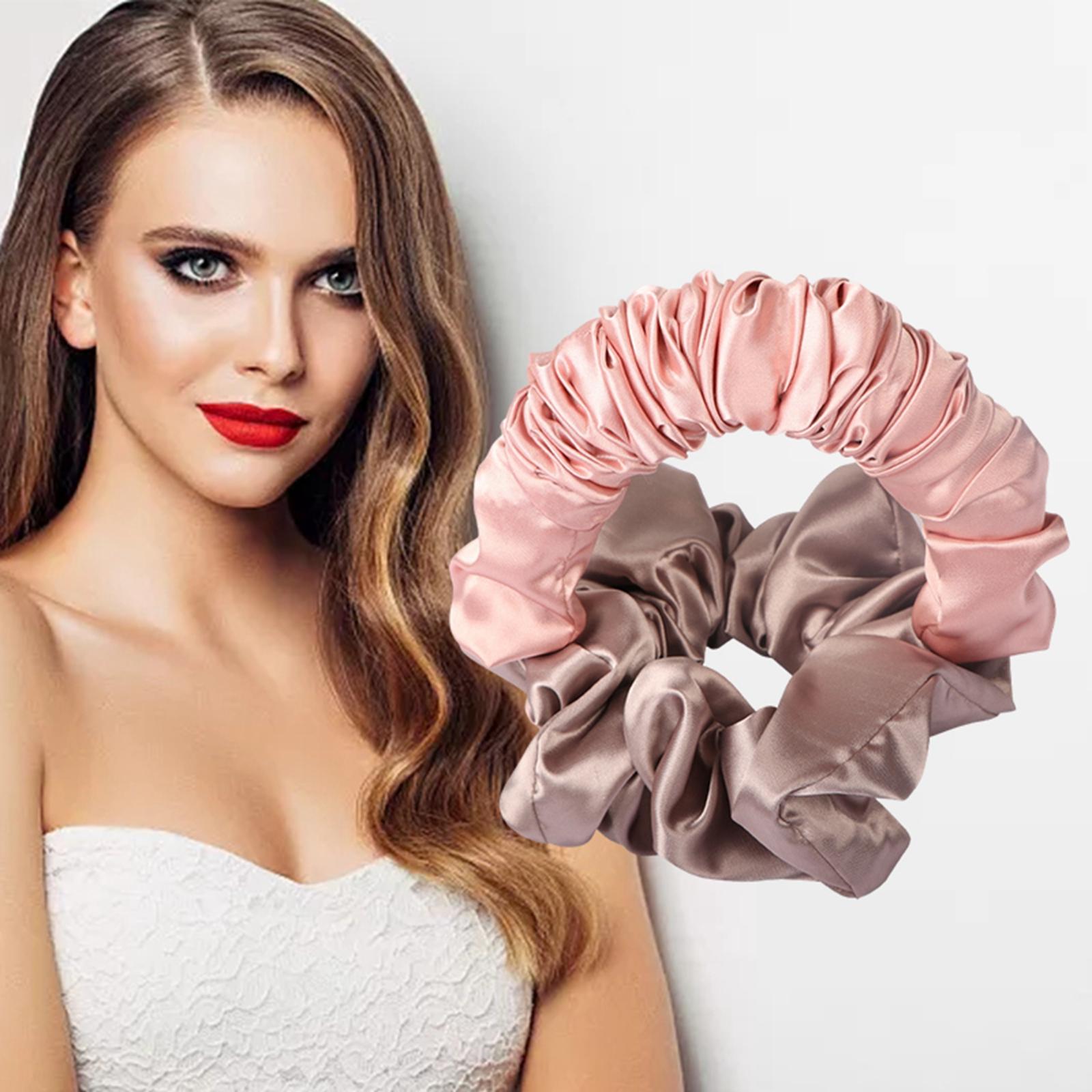 Mykt varmefritt hår krøller pannebånd hår scrunchies bølgeverktøy curler frisørverktøy varmeløs krøllestang lat krøller: Rosa