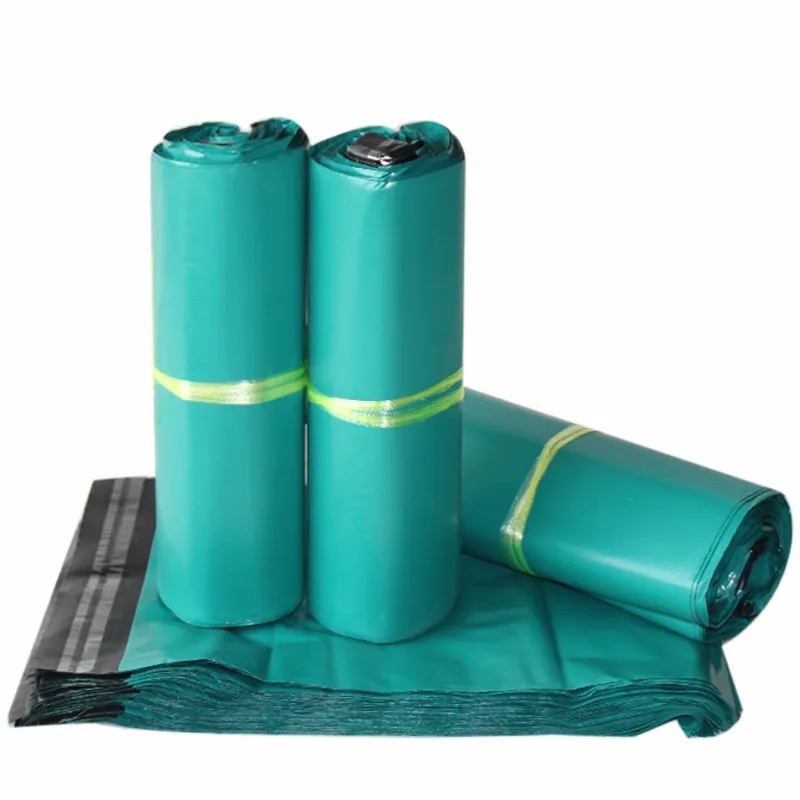 50 stks/pak Plastic Koerier Groene Tas Express Verpakking Zakken Dikker Kleding Waterdichte Mailing Zakken Self Seal Envelop Pouch