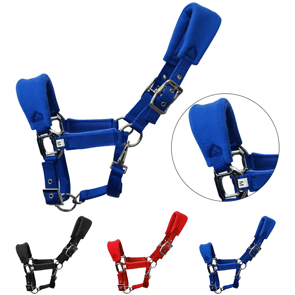 Brida desmontable para caballo, equipo de equitación con cuello grueso, almohadilla de esponja protectora, correa ajustable, desmontable