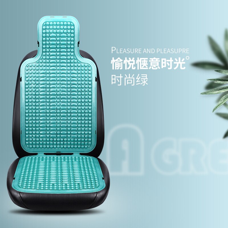 Universal sommer autostol kølig pude pvc beaded massage automobil stolebetræk med blød taljemåtte åndbar holdbar 1 stk.: 2
