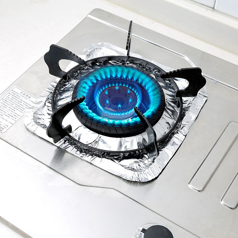 Kitchen Gas stove aluminum foil paper high temperature resistant gas stove gas stove foil oil-proof cleaning pad ten pieces