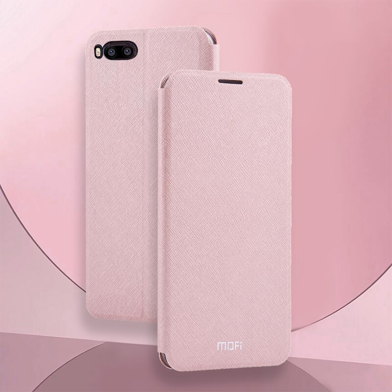 Mofi Slim Flip Case For Xiaomi A2 / For Xiaomi Mi 6X / For Xiaomi Mi 6 Case PU Leather + TPU Silicon Cover Phone Funda Coque: For Xiaomi Mi 6 / Rose gold