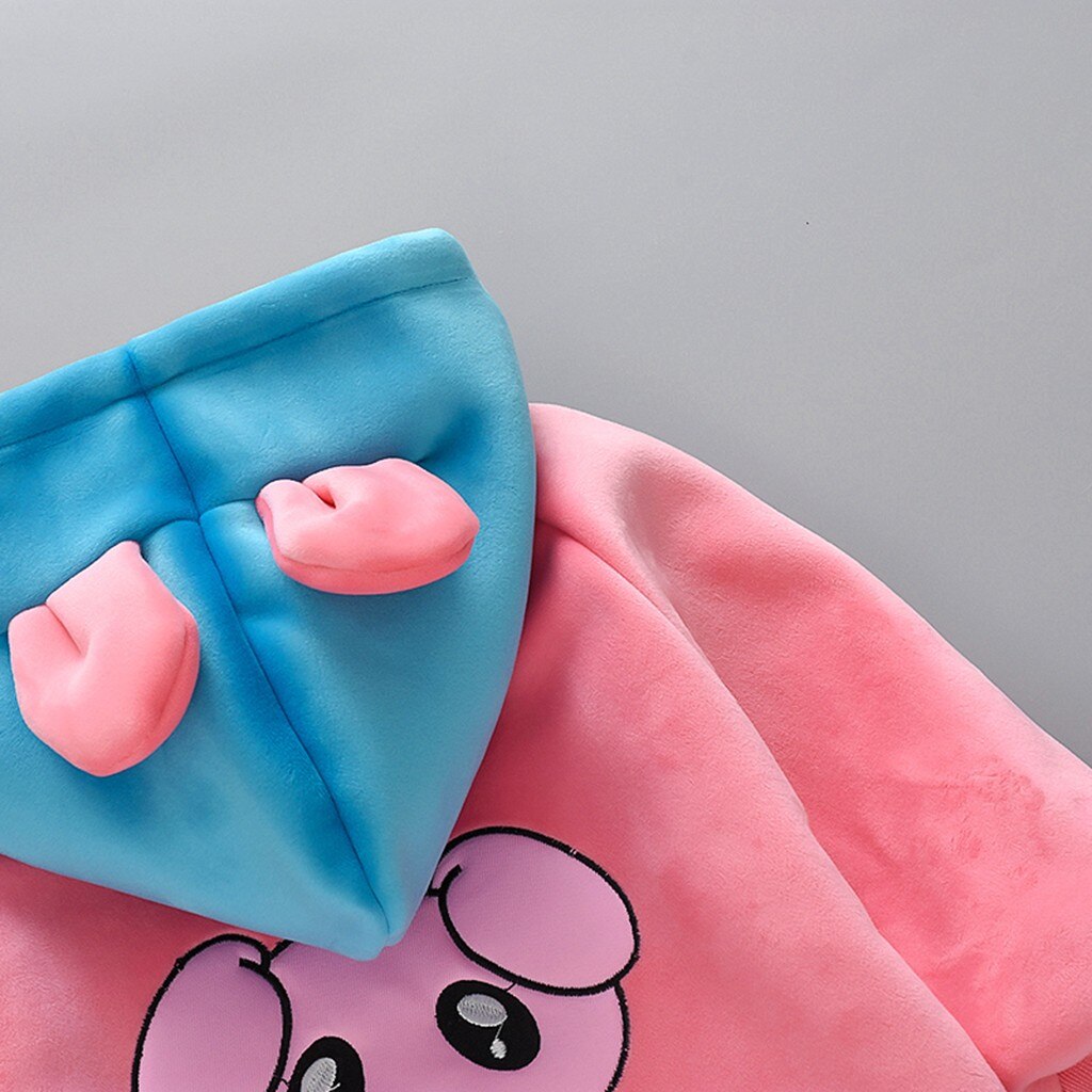 Manteaux chauds à capuche pour enfants, animaux de dessin animé, automne et hiver, pour filles et garçons