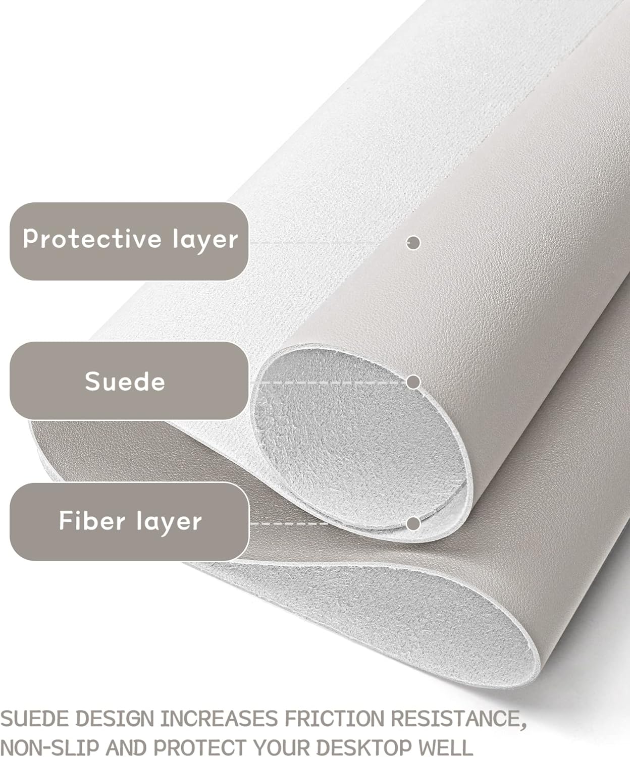 XXL Office Desk Pad Mat PVC Leather Waterproof Mouse Pad Desktop Keyboard Desk Pad Ultra Thin Large Desk Blotter: 26x21 cm  / GRAY