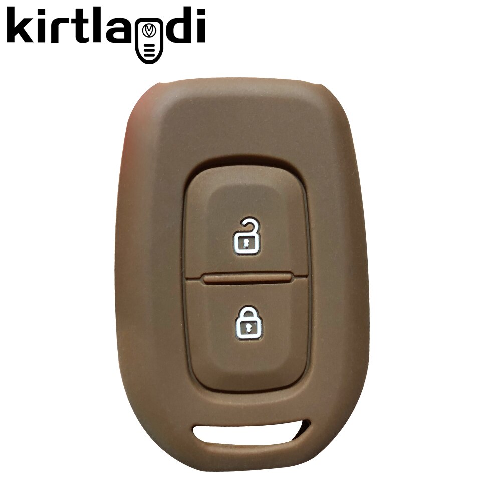 Silicone Car Key Cover Case Holder for Renault Dacia Dokker Duster Logan Laguna Scenic Master Megane 2 Button Remote Key Cover: brown