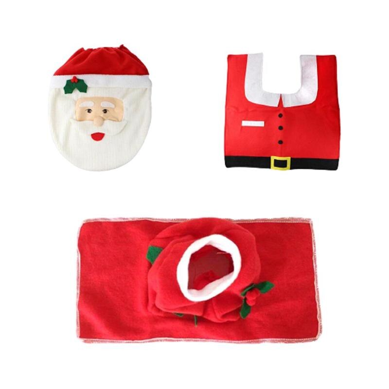 Kerst Kerstmissneeuwman Wc Cover Kerst Wc Cover Floor Mat Water Tank Cover Papieren Handdoek Set