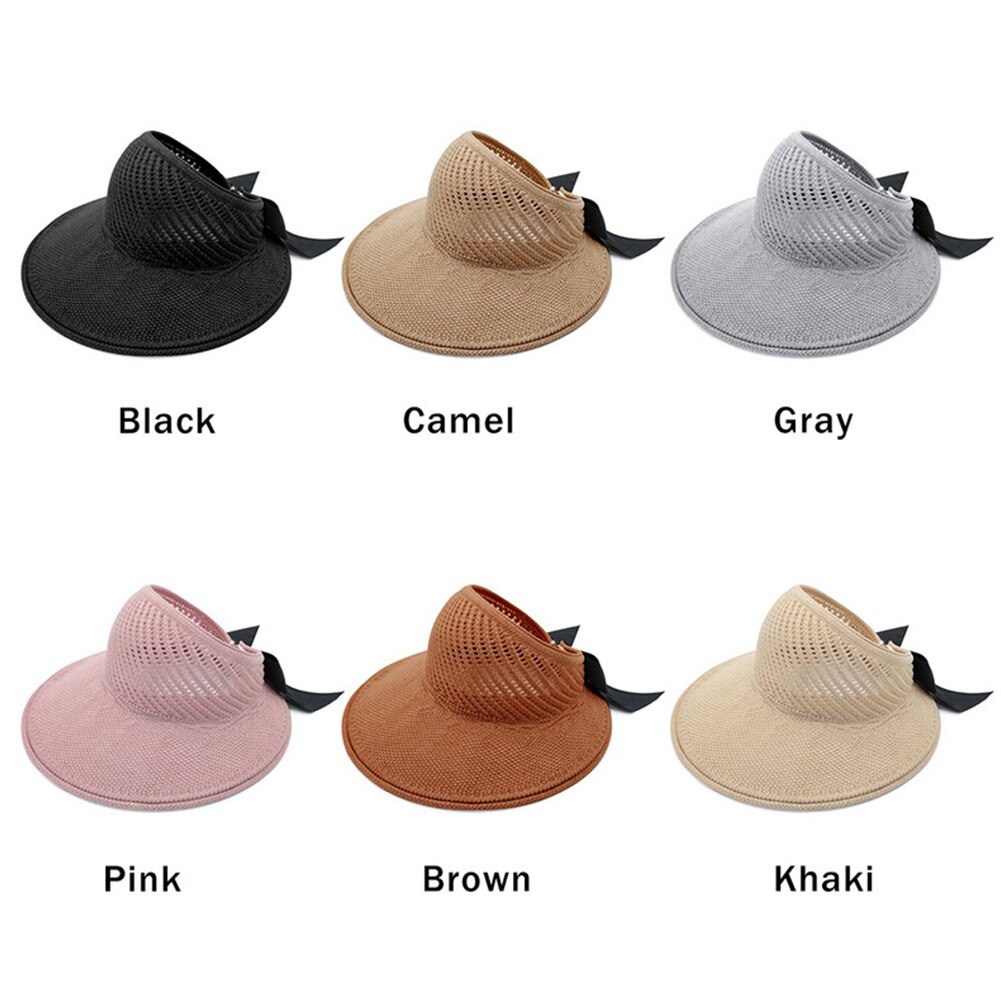 Summer Female Sun Hats Big Brim Classic Bowknot Foldable Straw Hat Casual Outdoor Beach Cap For Women UV Protected Hat