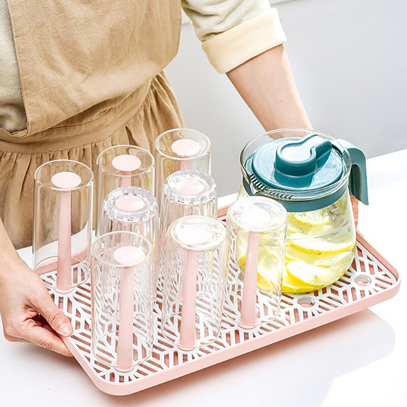 Cup Drying Rack Stand Glass Cup Drainer Holder Detachable Tea Cups Dish Drying Rack Storage Tray Organizer Kitchen Organizer
