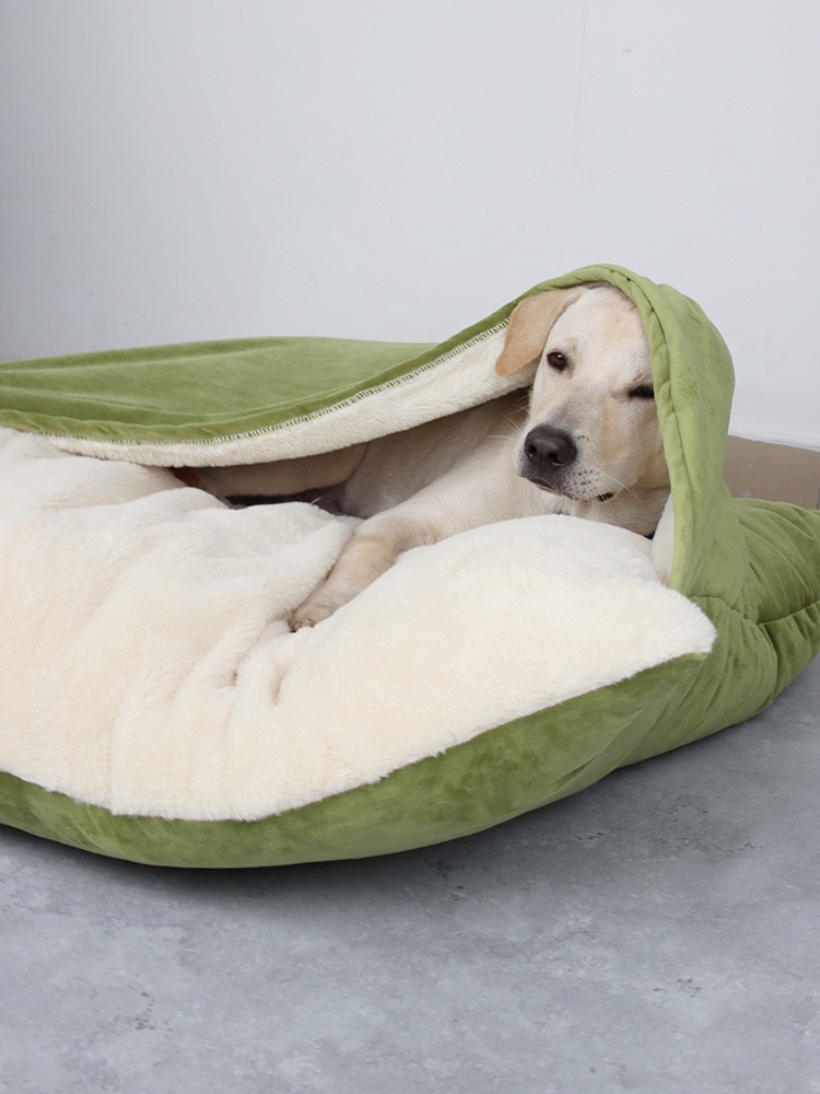 Camas y muebles Cama para mascotas para perros con cubierta extraíble Perrera grande Bolsa cálida para perros con manta Casa para perros grandes Accesorios para mascotas
