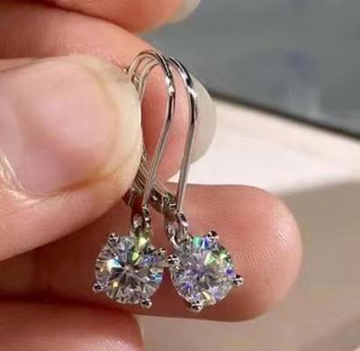 Leuke Vierkante Ronde Dangle Oorbellen Zilver Kleur Vrouwelijke Kristal Bruid Bruiloft Oorbellen Voor Vrouwen Zirkoon Bruiloft Sieraden Cz