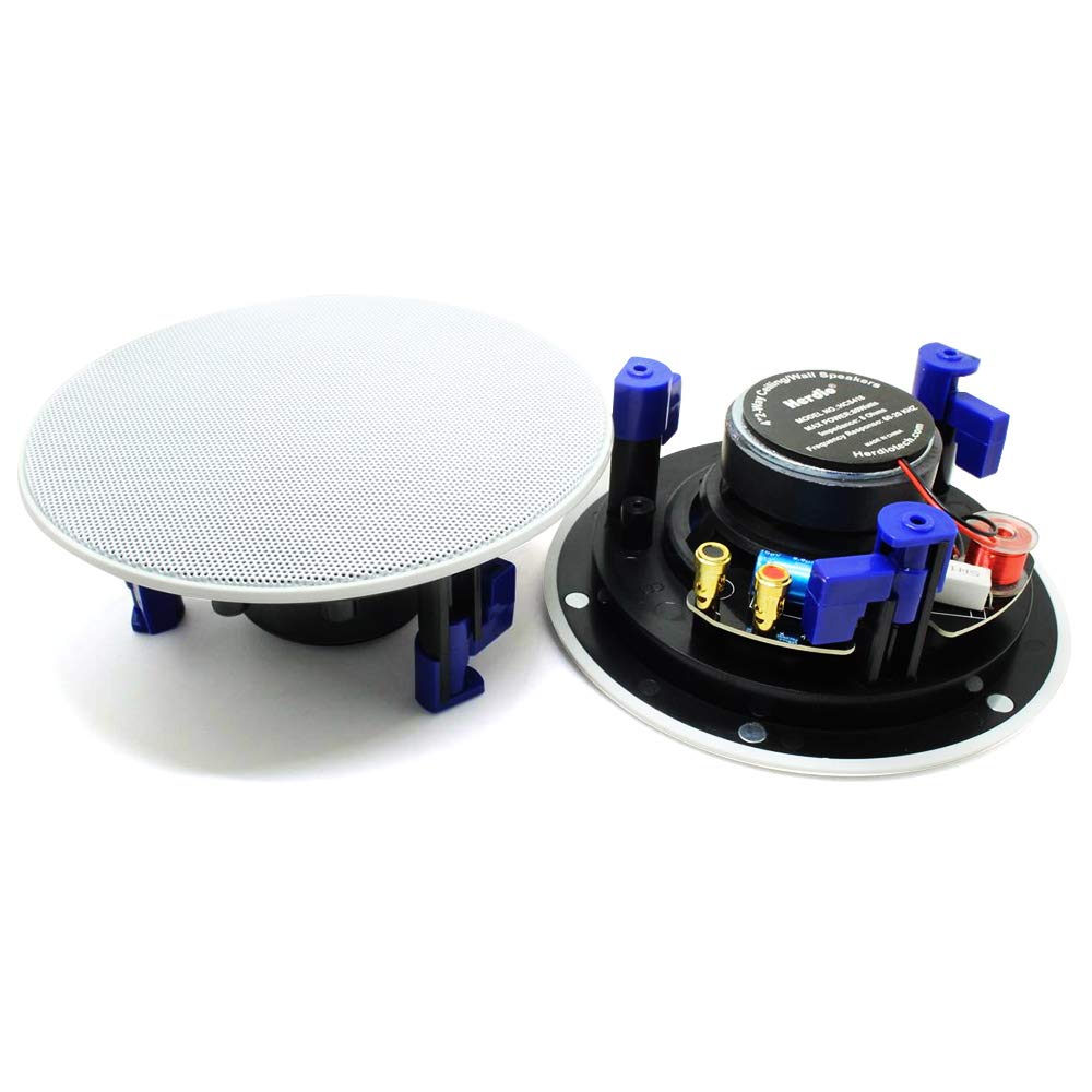 Herdio 4” 160 Watts 2 Way Flush Mount in Ceiling in Wall Speakers Perfect For Bathroom, Kitchen,Living Room,Office