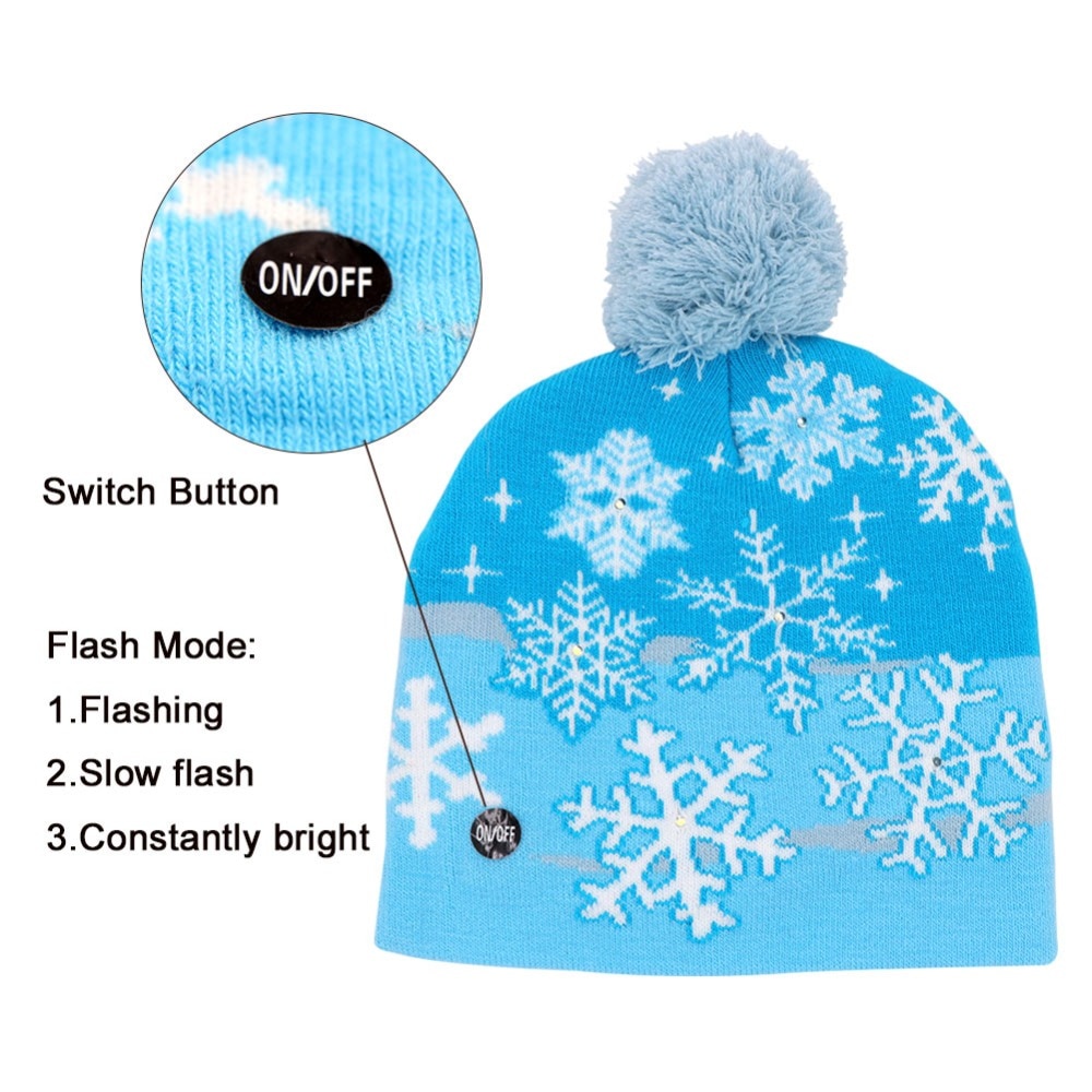 OurWarm LED Christmas Tree Hat Light Up Knitted Hat for Children Adult Ugly Christmas Sweater Christmas Beanie Year