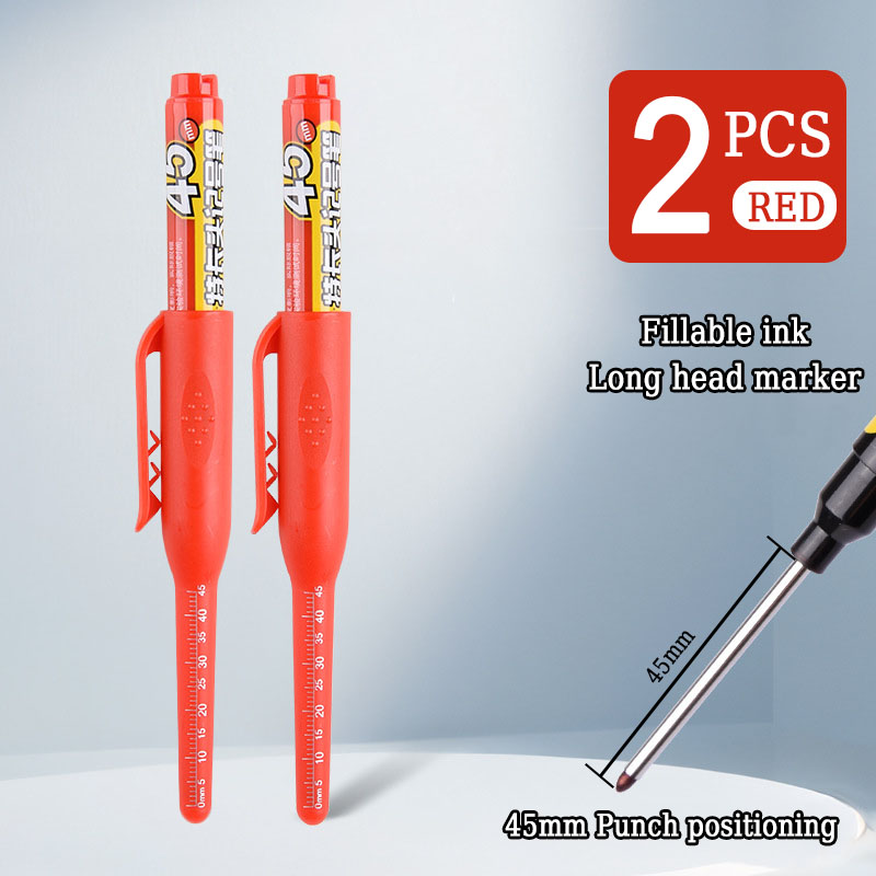 45mm långa spetsiga oljepennor vattentät snabbtorkande lämplig för träbearbetning kakel glas ritning markering kontor: Vinröd