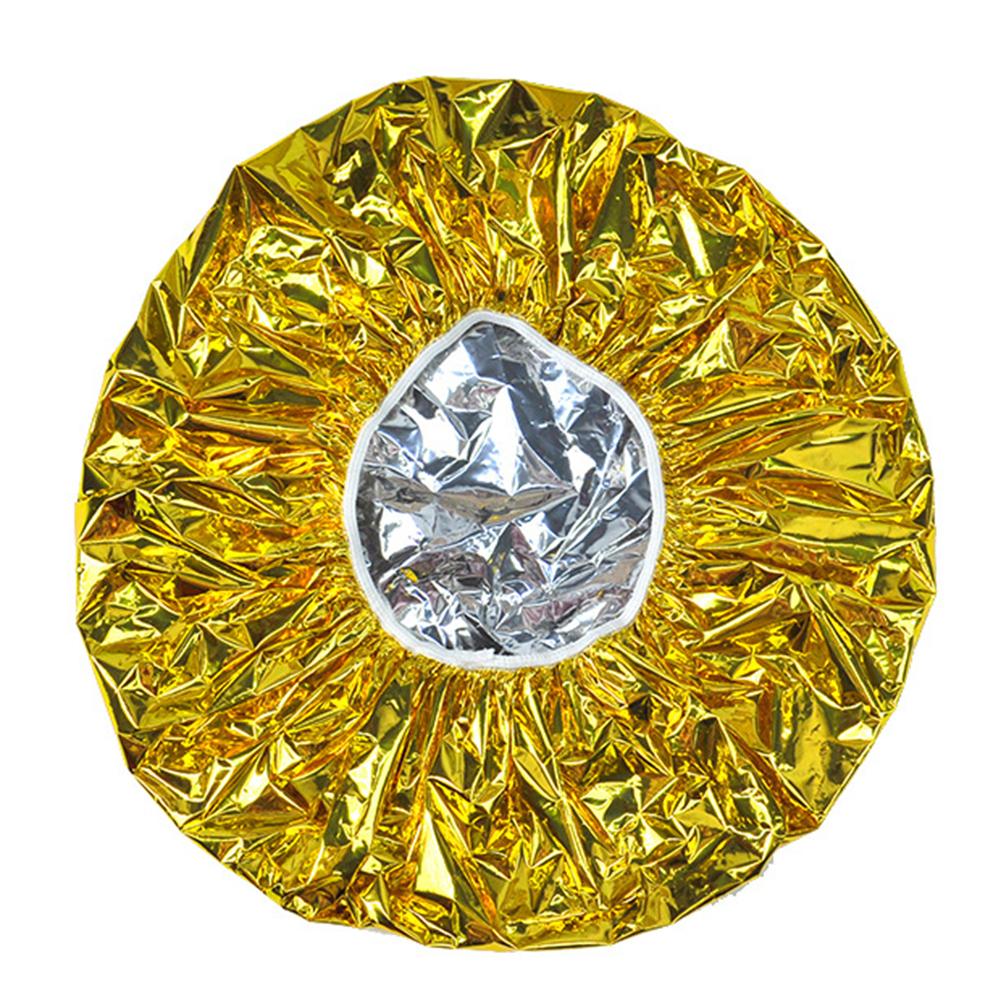 1PC Aluminum Foil Waterproof Heat Insulation Cap for Beauty Salon Hat Disposable Spa Hair Salon Shower Cap Bath Shower Cap: Gold