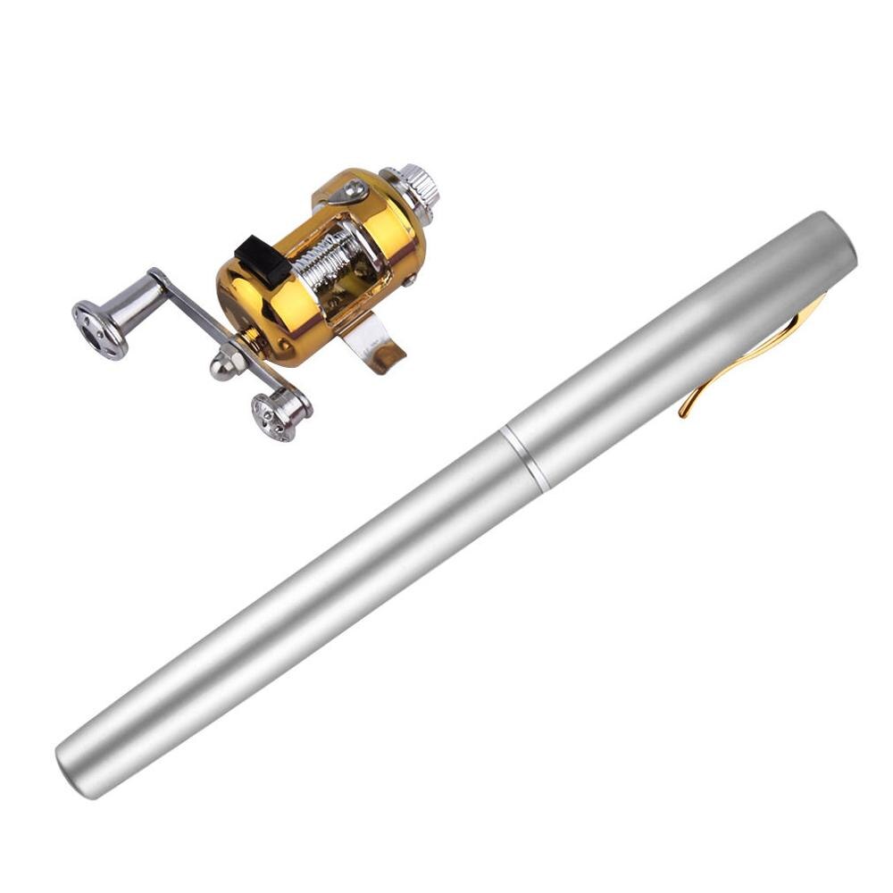 Rod Combo Pocket Telescopic Mini Rod Combo Fishing Pole Aluminum Alloy Pen Shape Fishing Reel+ Rod Combo: c
