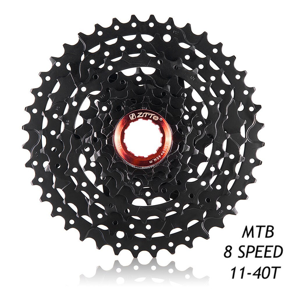 ZTTO 8 Speed Cassette 11-40 T Wide Ratio Freewheel Mountain Bike MTB Bicycle Cassette Flywheel Sprocket Compatible with Sunrace