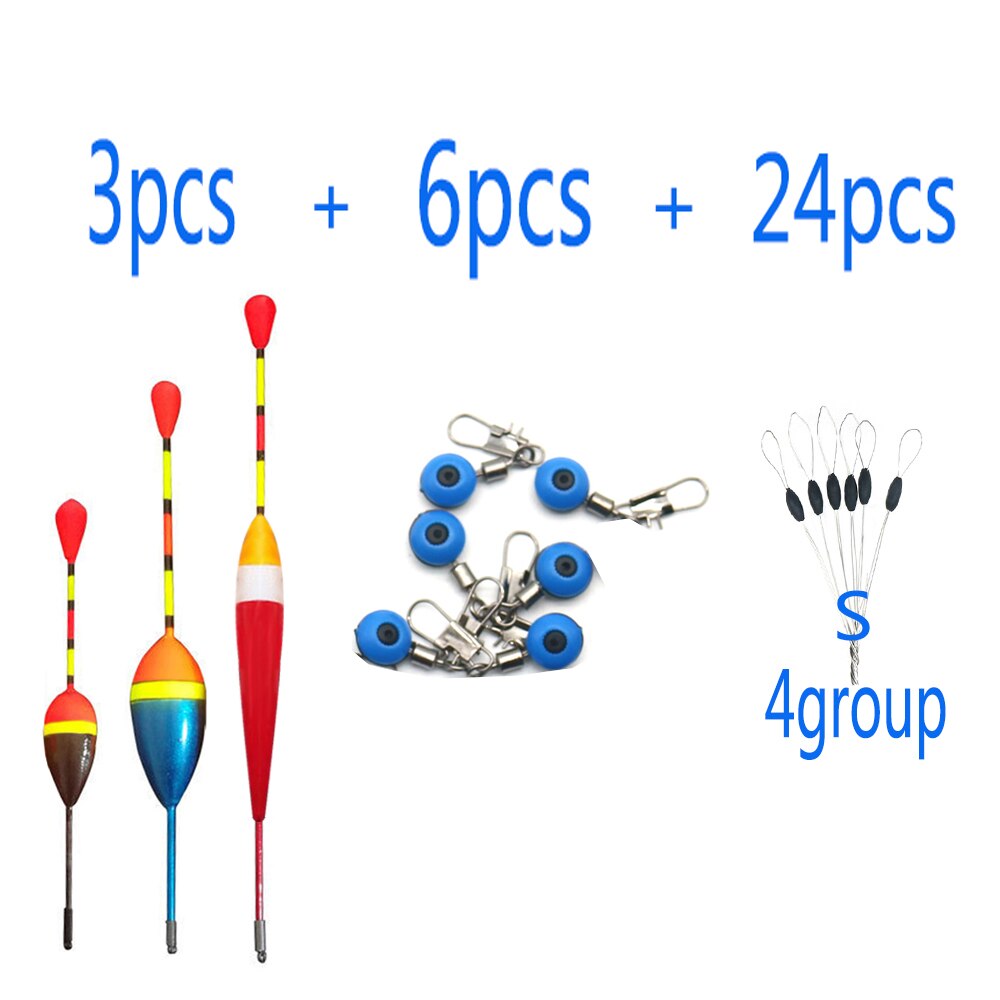 Fishing float connector positioning bean 3pcsFishing+Floats+6pcsFishing float connector+24pcsFishing positioning beans: Group C