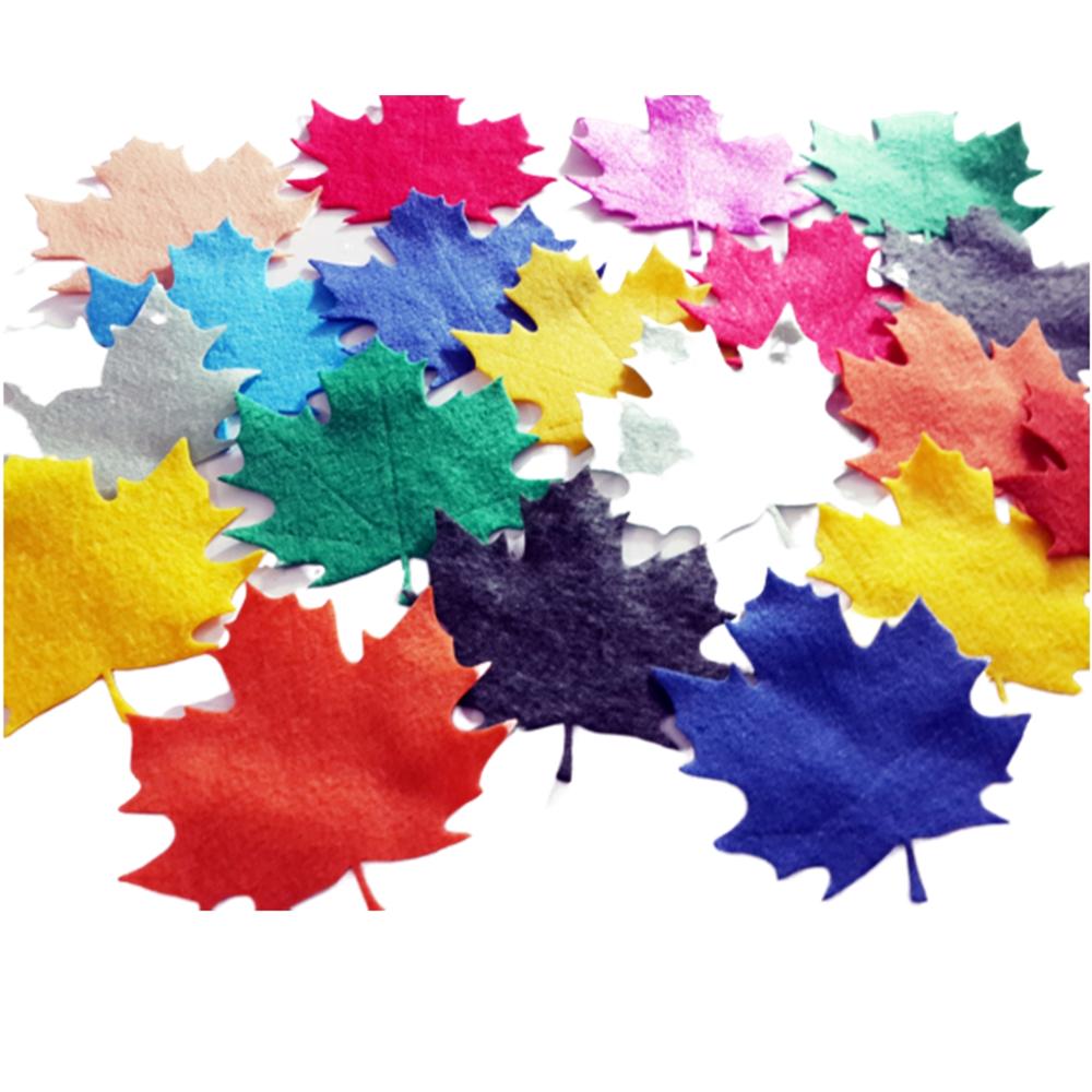 , 100 piezas, fieltro troquelado, arce II-Otoño-Hojas de primavera-verano-colores mezclados o Choise your Color