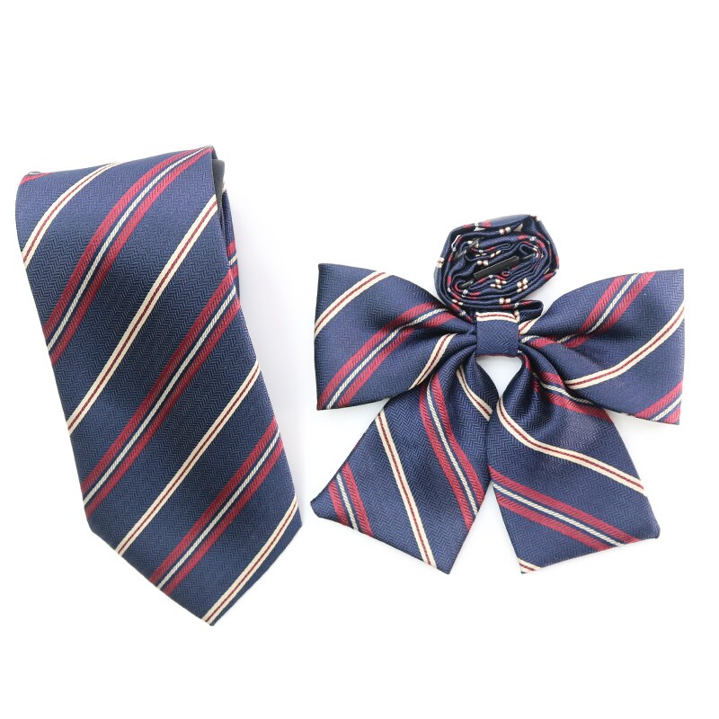 Pajarita con estampado a rayas DK JK uniforme japonés/coreano accesorios de uniforme escolar corbata de lazo corbata para niña ajustable