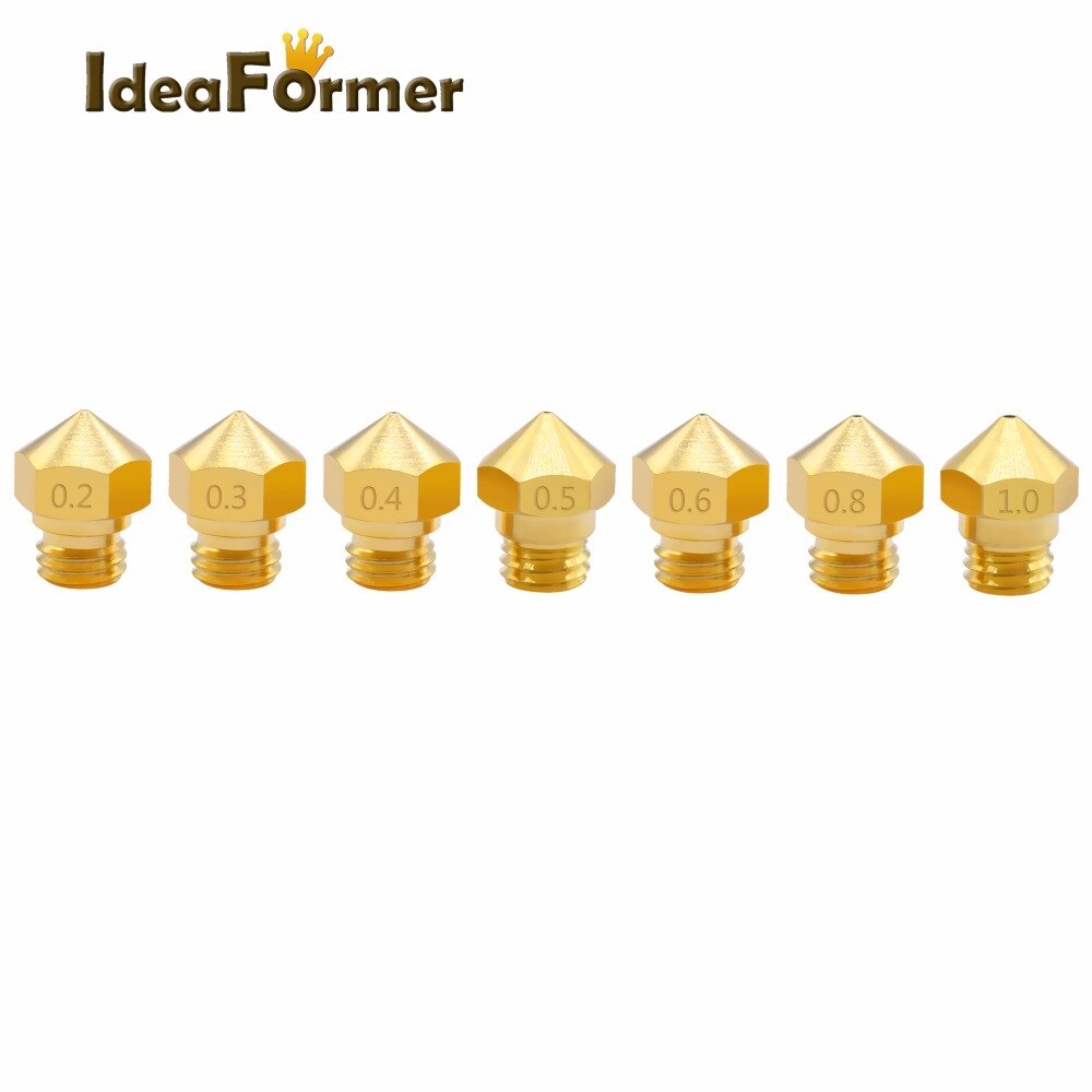 IdeaFormer 2 stücke 3D drucker Reprap MK2 M7 schraube Durcheinander MK10 Düse 0.2/0.3/0.4/0.5/0.6/0.8/1,0mm Für 1,75mm Filament hotend mk10