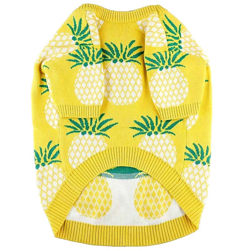 Pull de luxe à manches courtes pour chat et chien, ananas