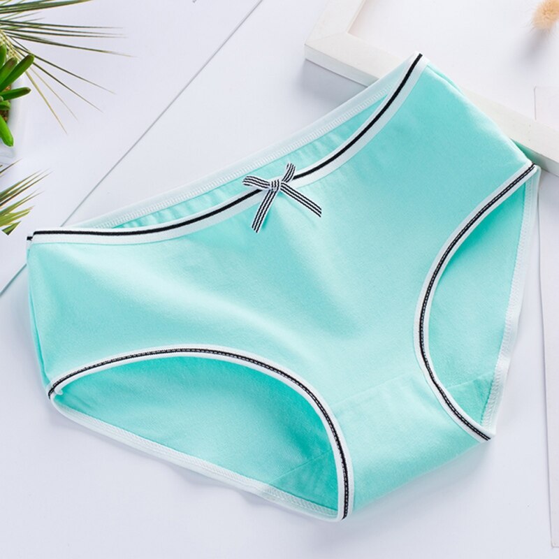 Mädchen Unterhose Japanischen Mädchen Süssigkeit Farbe Mitte-taille Einfarbig Baumwolle Schüler Damen Slip: g / 14T-18T