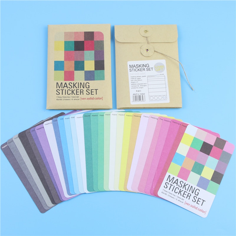 YANGWEN Washi Tapes Set, 7 Roll Washi Tape Grid Washi Tape Set Kleurrijk Beschrijfbaar Papier Zelfklevende Afplakband Decoratieve Tape Ambachtelijke benodigdheden voor DIY, Festival, Geschenkverpakking, Kantoorfeestbenodigdheden
