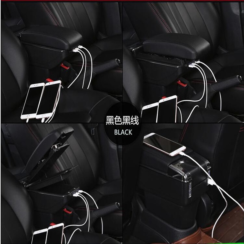 For Opel Astra Armrest box central Store content Astra armrest box with cup holder ashtray with USB interface