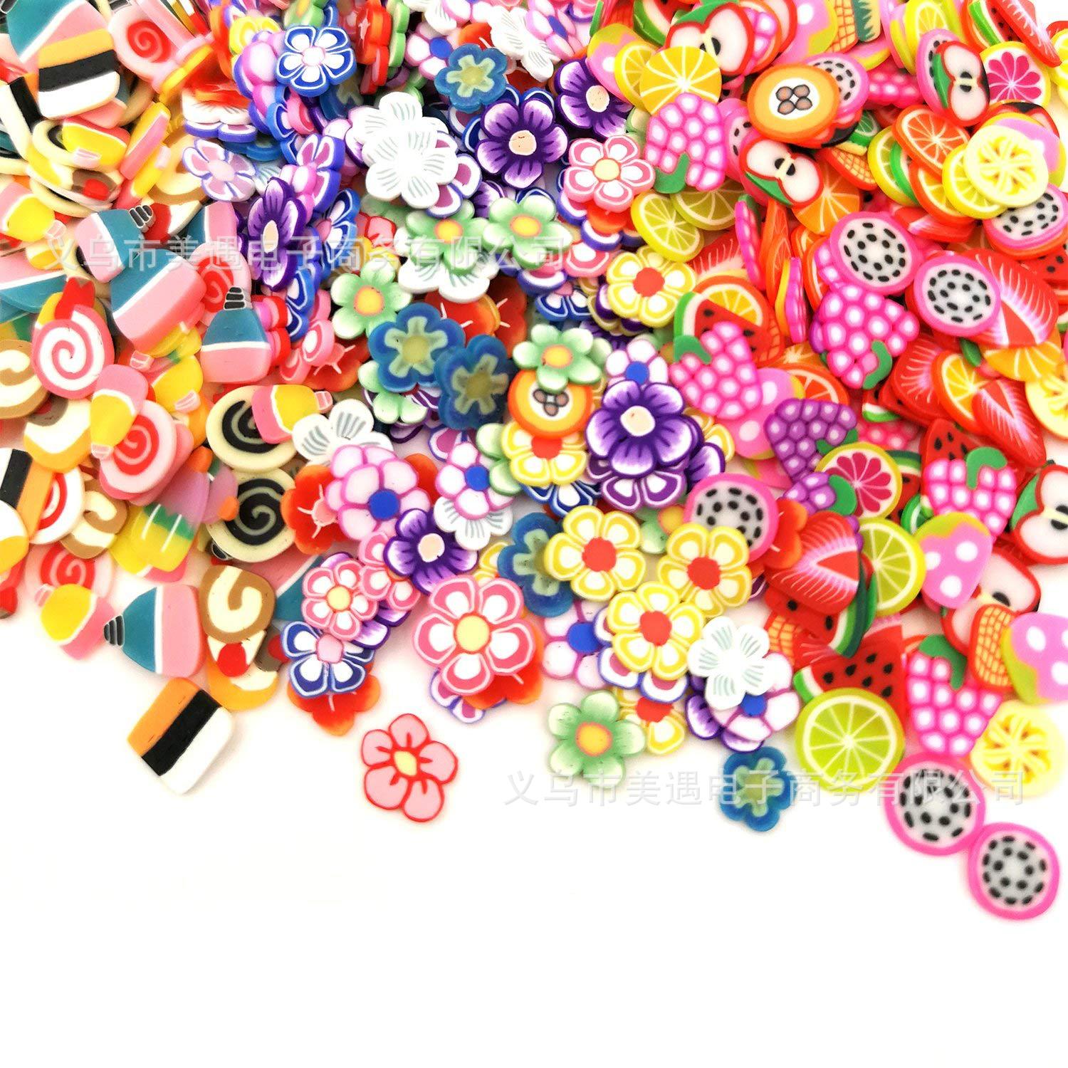 60pcs Color Foam Ball Granule Flat Beads Gold Powder Wrappers Polymer Clay Set