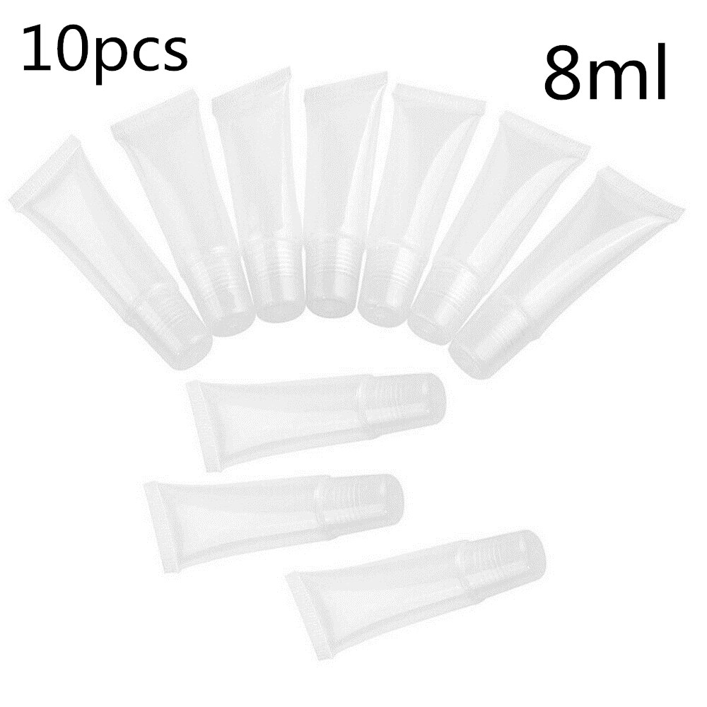 10 Pcs 8 Ml Lipgloss Containers Lege Lipstick Tube Clear Lippenbalsem Buizen Zachte Squeeze Lippenstift Container Make-Up Tool