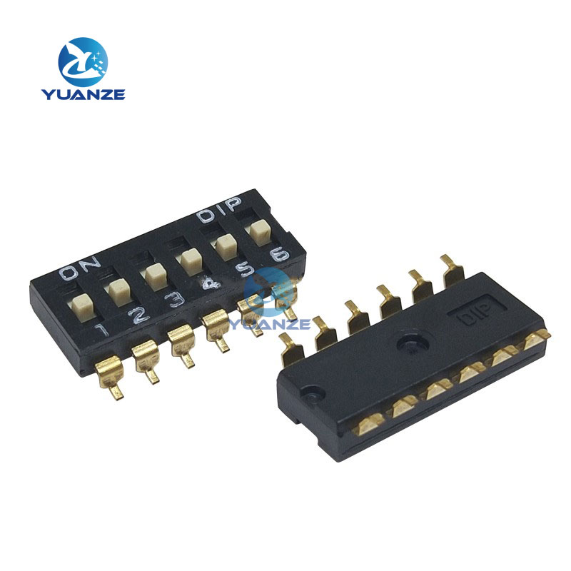 10pcs/lot Slide Type SMT SMD Dip Switch, 2.54mm Pitch 2 Row 4 Pin 2 Position / 8 pin 4 Position / 16 pin 8 Position: GRAY